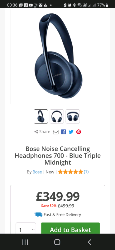 Bose 700 Noise Cancelling Headphones 